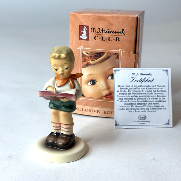 HUMMEL FIGURINE #2087/B "Honor Student" Boy with Book Original Certificate T90 - Picture 1 of 8